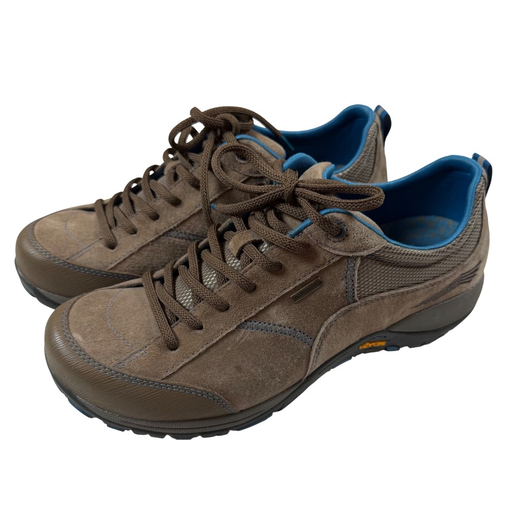 Dansko Paisley Walnut Suede Waterproof Walking Shoes Vibram 10.5 Brown Blue 41